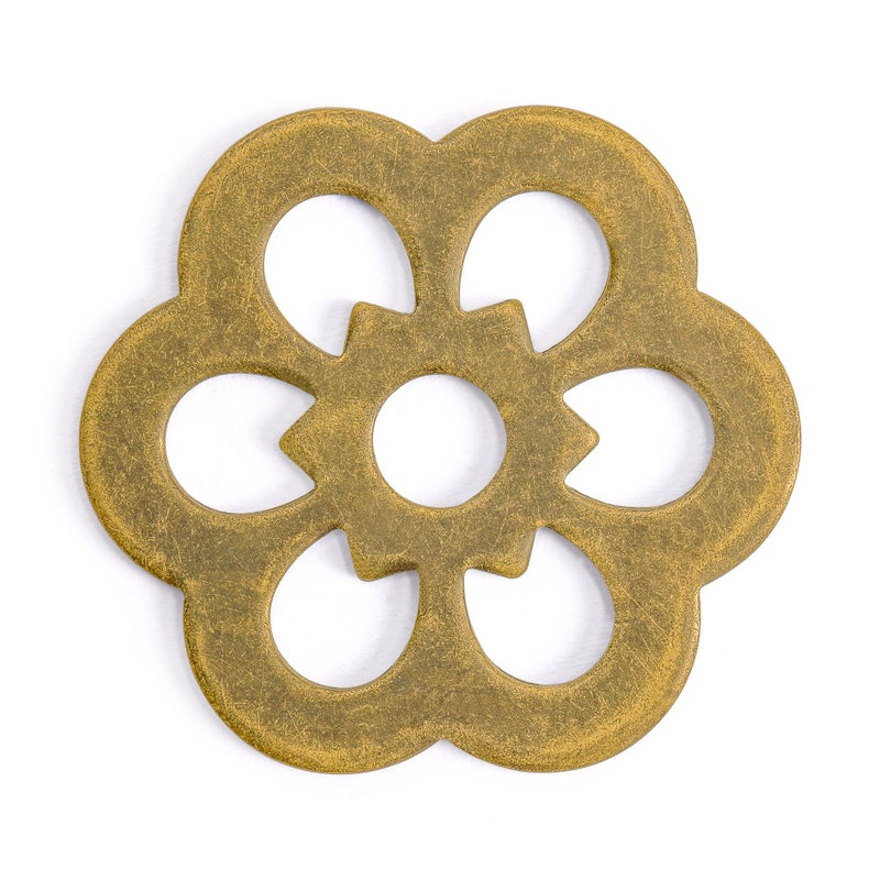 Hardware Philosophy Clover Brass Backplate Washers 1.3 Inches - Set of 10 - Architectural, Interior Design, Doors, Furniture Cabinet Customization Hardware - Image 1